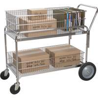 Chariot de bureau en treillis m&eacute;tallique pour le courrier, 250 lb Capacit&eacute;, Chrome, 23" p x 42" la x 38" h, Chrom&eacute; Canadian Safety Group Inc.