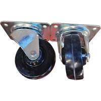 Roulette avec plaque, Pivotant, 4" (101,6 mm), Caoutchouc, 225 lb (102 kg) Canadian Safety Group Inc.