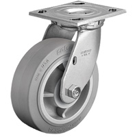 Roulette avec plaque, Pivotant, 4" (101,6 mm), Caoutchouc, 225 lb (102 kg) Canadian Safety Group Inc.