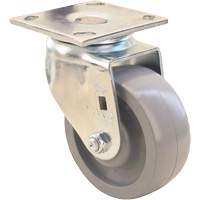 Roulette iLock directionnelle & roue Max9, Pivotant avec frein, 6" (152,4 mm), Gris-WOW Envirothane, 1100 lb (498,95 kg) Canadian Safety Group Inc.