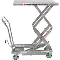 Manual Hydraulic Scissor Lift Table, 36-1/4" L x 19-3/8" W, Stainless Steel, 600 lbs. Capacity Canadian Safety Group Inc.