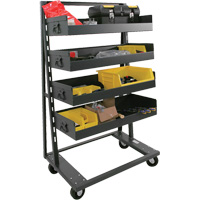 Chariot &agrave; cadre en A robuste &agrave; un c&ocirc;t&eacute; avec 4 grands plateaux &agrave; rebord, 38" x 25" x 63", Capacit&eacute; 2500 lb Canadian Safety Group Inc.