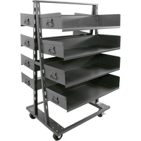 Chariot &agrave; cadre en A robuste &agrave; deux c&ocirc;t&eacute;s avec 8 plateaux &agrave; rebords, 38" x 30" x 63", Capacit&eacute; 2500 lb Canadian Safety Group Inc.