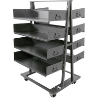 Chariot &agrave; cadre en A robuste &agrave; deux c&ocirc;t&eacute;s avec 8 plateaux &agrave; rebords, 38" x 30" x 63", Capacit&eacute; 2500 lb Canadian Safety Group Inc.