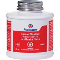 Thread Sealant with PTFE, Brush Top Bottle, 118 ml, -54°C - 150°C/-65°F - 300°F Canadian Safety Group Inc.