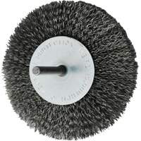Brosses mont&eacute;es &agrave; fils cr&ecirc;p&eacute;s circulaires, 4", Fils 0,008", Tige 1/4" Canadian Safety Group Inc.