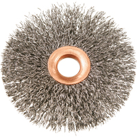 Brosses rotatives &agrave; fils cr&ecirc;p&eacute;s avec moyeu en cuivre 3", 3" dia., Fils 0,014", Arbre 1/2" Canadian Safety Group Inc.