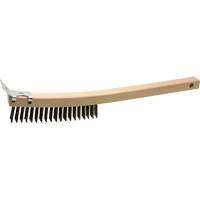 Brosse de nettoyage avec racloir, Acier, 3 x 19 rangs de fils, Longueur 13" Canadian Safety Group Inc.