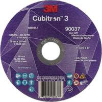 Cubitron 3 Cut-Off Wheel, 5" x 0.045", 7/8" Arbor, Type 1, Ceramic, 12250 RPM Canadian Safety Group Inc.
