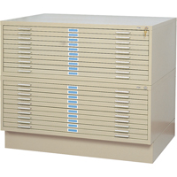Steel Plan Files, 10 Drawers, 46-3/8" W x 35-3/8" D x 16-1/2" H Canadian Safety Group Inc.