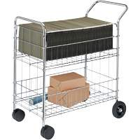 Wire Mail Cart, 200 lbs. Capacity, Chrome, 19" D x 30" L x 39-1/4" H, Chrome Plated Canadian Safety Group Inc.