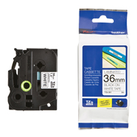 Tape Cartridge for P-touch&reg; Labeling System, 36 mm x 26-1/4', Black on White Canadian Safety Group Inc.