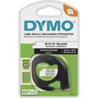 Labels for LetraTag Plus LT100-H, 12 mm x 13', Black on White Canadian Safety Group Inc.