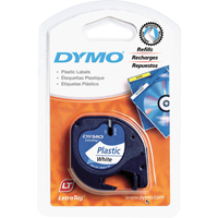Labels for LetraTag Plus LT100-H, 12 mm x 13', Black on White Canadian Safety Group Inc.