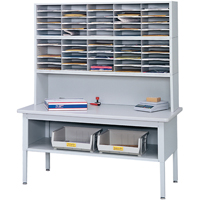 E-z Sort&reg; Mailroom Furniture-sorting Tables With Shelf-base Table With Shelf, 60" W x 28" D x 36" H, Laminate Canadian Safety Group Inc.
