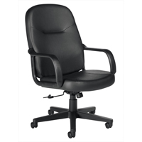Fauteuil de bureau, Cuir, Noir Canadian Safety Group Inc.