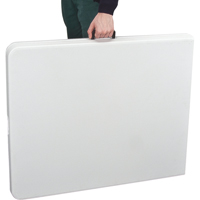 Fold-in-Half Table, Rectangular, 72" L x 30" W, Polyethylene, White Canadian Safety Group Inc.