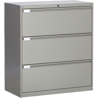 Classeur lat&eacute;ral, Acier, 3 tiroirs, 36" la x 18" p x 40-1/16" h, Gris Canadian Safety Group Inc.