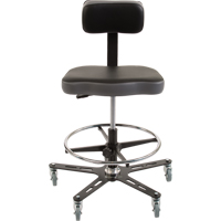 Chaise ergonomique industrielle TF160, Mobile, Ajustable Hauteur, Capacit&eacute; 300 lb Canadian Safety Group Inc.