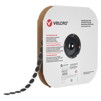 Attache Velcoin, Boucle, 3/4" dia., Adh&eacute;sif, Noir Canadian Safety Group Inc.