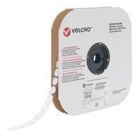 Attache Velcoin, Crochet, 3/4" dia., Adh&eacute;sif, Blanc Canadian Safety Group Inc.