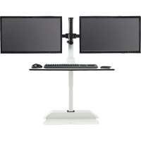Bureau &eacute;lectrique assis/debout Soar avec bras d&eacute;cran double, Mod&egrave;le de bureau, 37-1/4" h x 27-3/4" la x 22" p, Blanc Canadian Safety Group Inc.