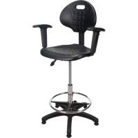 Tabouret ergonomique robuste avec accoudoirs r&eacute;glables, Stationnaire, Ajustable Hauteur, Capacit&eacute; 250 lb Canadian Safety Group Inc.