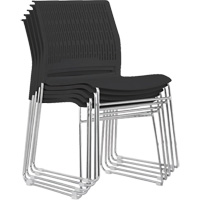 Stacking Chairs, Polypropylene, 32-3/8" High, 250 lbs. Capacity, Black Canadian Safety Group Inc.