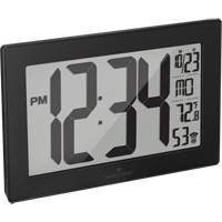 Horloge murale &agrave; r&eacute;glage et ajustement automatiques avec support, Num&eacute;rique, &agrave; piles, Noir Canadian Safety Group Inc.
