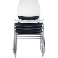 Stacking Chairs, Polypropylene, 32" High, 250 lbs. Capacity, Black Canadian Safety Group Inc.