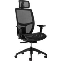 Chaise &agrave; dossier moyen avec m&eacute;canisme &agrave; basculement synchronis&eacute; &agrave; d&eacute;tection de poids Format+, Mailles, Noir, Capacit&eacute; 300 lb Canadian Safety Group Inc.