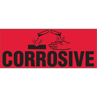 "Corrosive" Special Handling Labels, 5" L x 2" W, Black on Red Canadian Safety Group Inc.