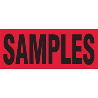 "Samples" Special Handling Labels, 5" L x 2" W, Black on Red Canadian Safety Group Inc.