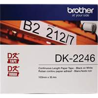 Continuous Paper Tape Labels, 103 mm x 100'/30.4 m, Black on White Canadian Safety Group Inc.
