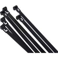Attache-c&acirc;ble r&eacute;utilisable, Longueur 8", R&eacute;sistance &agrave; la traction 50 lb, Noir Canadian Safety Group Inc.