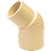 Raccord coude 45° m&acirc;le et femelle Flowguard Gold, Chantepleure x noeud, PVC-C, 1/2" Canadian Safety Group Inc.