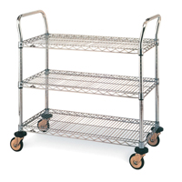 Standard-Duty Utility Cart With Wire Shelves, Chrome Plated, 24" x 39" x 36", 375 lbs. Capacity Canadian Safety Group Inc.