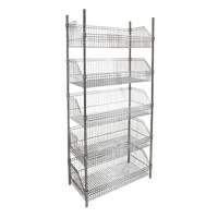 &eacute;tag&egrave;re &agrave; paniers-tablettes en treillis m&eacute;tallique, Tiers 5, 48" la x 74" h x 24" p Canadian Safety Group Inc.
