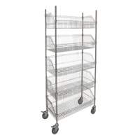 Chariot &agrave; tablette avec panier en treillis, Tiers 5, 48" la x 80" h x 24" p Canadian Safety Group Inc.