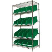 &eacute;tag&egrave;re en treillis m&eacute;tallique &agrave; tablettes inclin&eacute;es avec bacs, Tiers 5, 36" la x 63" h x 18" p Canadian Safety Group Inc.