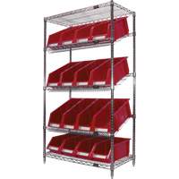 &eacute;tag&egrave;re en treillis m&eacute;tallique &agrave; tablettes inclin&eacute;es avec bacs, Tiers 5, 36" la x 63" h x 18" p Canadian Safety Group Inc.