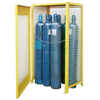 Gas Cylinder Cabinets, 10 Cylinder Capacity, 44" W x 30" D x 74" H, Yellow Canadian Safety Group Inc.