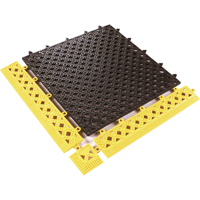 TAPIS MODULAIRE LOK-TYLE 12"X12" JAUNE NOIR, Vinyle, 1' la c, 1' lo, 9/16" &eacute;paisseur, Noir Canadian Safety Group Inc.