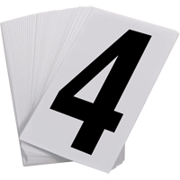Pressure Sensitive Numbering, 4, 3-1/2" H, Black on White Canadian Safety Group Inc.