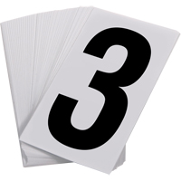 Pressure Sensitive Numbering, 3, 3-1/2" H, Black on White Canadian Safety Group Inc.