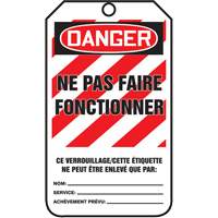 Lockout Tags, Cardstock, 3-1/8" W x 5-7/8" H, French Canadian Safety Group Inc.