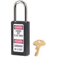 Cadenas de s&eacute;curit&eacute; Zenex 411, Noir, Cl&eacute;s identiques, Thermoplastique, Largeur de 1-1/2" Canadian Safety Group Inc.