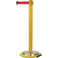 Free-Standing Crowd Control Barrier, Steel, 35" H, Red Tape, 12' Tape Length Canadian Safety Group Inc.