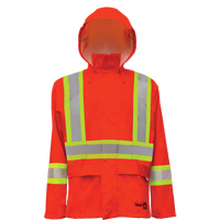 Vestes de s&eacute;curit&eacute; imperm&eacute;ables ignifuges haute visibilit&eacute; en polyur&eacute;thane, Petit, Orange haute visibilit&eacute; Canadian Safety Group Inc.