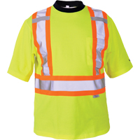 T-shirt de s&eacute;curit&eacute;, Polyester, Moyen, Jaune lime haute visibilit&eacute; Canadian Safety Group Inc.